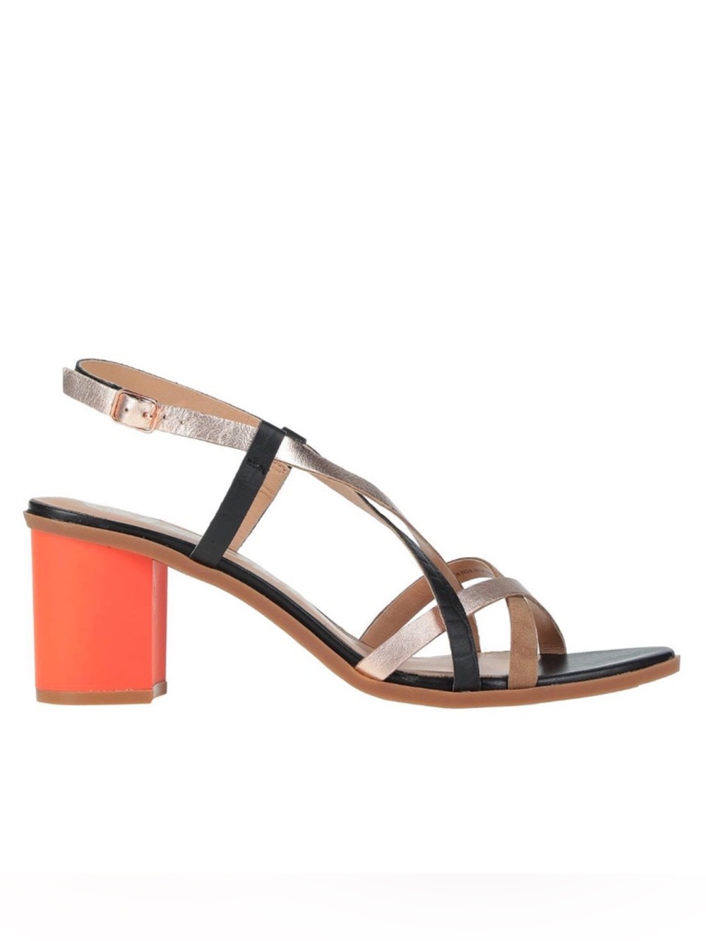 Gioseppo Multicolor Leather and Suede Strappy Block Heel Sandals Size 6 NWOT